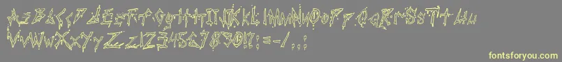 Fonte PaulsBloodyFont – fontes amarelas em um fundo cinza