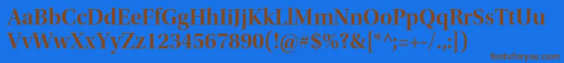 フォントUtopiastdSemibolddisp – 茶色の文字が青い背景にあります。