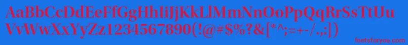 UtopiastdSemibolddisp Font – Red Fonts on Blue Background