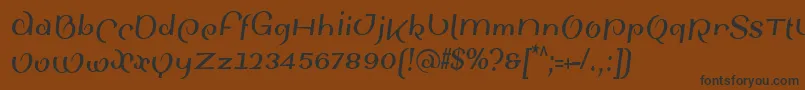 フォントSinahsansLtBoldCondensedItalic – 黒い文字が茶色の背景にあります