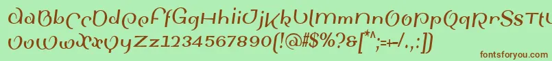 Шрифт SinahsansLtBoldCondensedItalic – коричневые шрифты на зелёном фоне