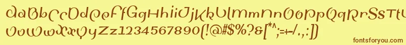 Шрифт SinahsansLtBoldCondensedItalic – коричневые шрифты на жёлтом фоне