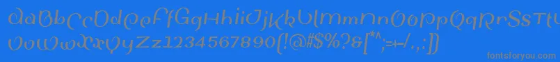 SinahsansLtBoldCondensedItalic Font – Gray Fonts on Blue Background