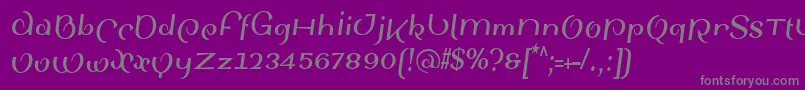 SinahsansLtBoldCondensedItalic-Schriftart – Graue Schriften auf violettem Hintergrund