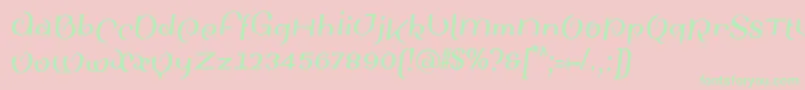 SinahsansLtBoldCondensedItalic Font – Green Fonts on Pink Background