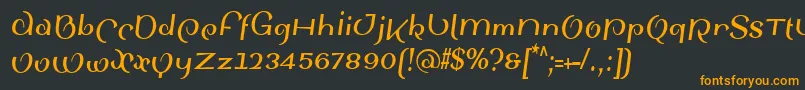 SinahsansLtBoldCondensedItalic Font – Orange Fonts on Black Background