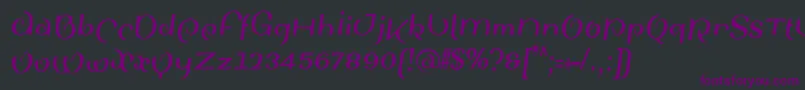 Шрифт SinahsansLtBoldCondensedItalic – фиолетовые шрифты на чёрном фоне