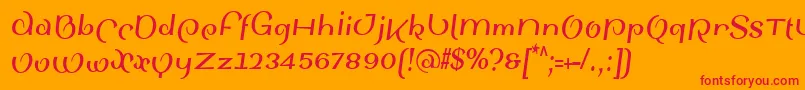 SinahsansLtBoldCondensedItalic Font – Red Fonts on Orange Background