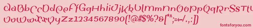 フォントSinahsansLtBoldCondensedItalic – ピンクの背景に赤い文字