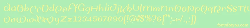 SinahsansLtBoldCondensedItalic Font – Yellow Fonts on Green Background