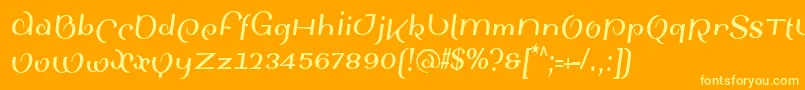 SinahsansLtBoldCondensedItalic Font – Yellow Fonts on Orange Background