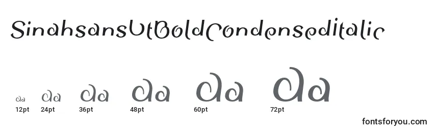 Размеры шрифта SinahsansLtBoldCondensedItalic