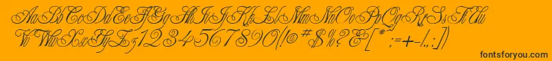 ChampagneCyrillic-Schriftart – Schwarze Schriften auf orangefarbenem Hintergrund