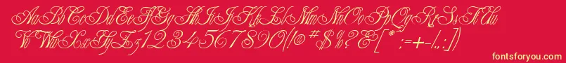 ChampagneCyrillic Font – Yellow Fonts on Red Background