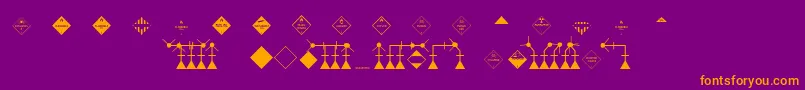 EsriHydrants Font – Orange Fonts on Purple Background