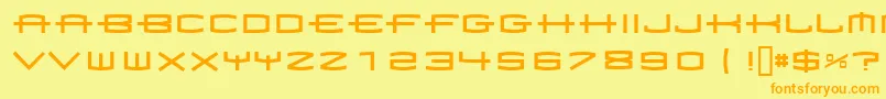 フォント1979 – オレンジの文字が黄色の背景にあります。