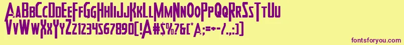 Heroesassemble2 Font – Purple Fonts on Yellow Background