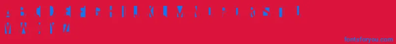 Шрифт Imprint – синие шрифты на красном фоне