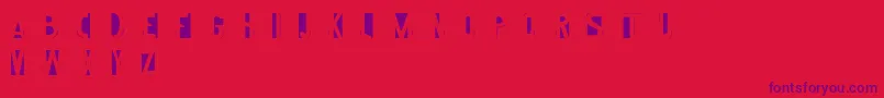 Imprint-Schriftart – Violette Schriften auf rotem Hintergrund