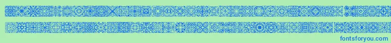 SymmetryBrk Font – Blue Fonts on Green Background