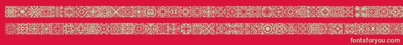 Fonte SymmetryBrk – fontes verdes em um fundo vermelho
