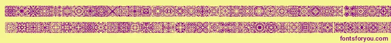 SymmetryBrk Font – Purple Fonts on Yellow Background