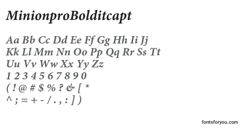 Czcionka MinionproBolditcapt – alfabet, cyfry, specjalne znaki
