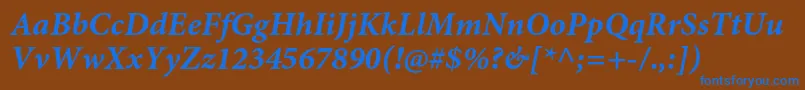 MinionproBolditcapt Font – Blue Fonts on Brown Background