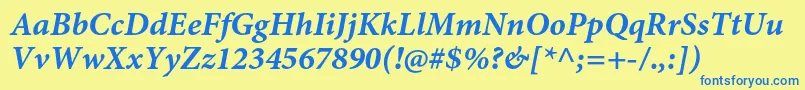 MinionproBolditcapt Font – Blue Fonts on Yellow Background