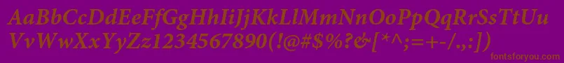 MinionproBolditcapt Font – Brown Fonts on Purple Background