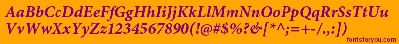 MinionproBolditcapt Font – Purple Fonts on Orange Background