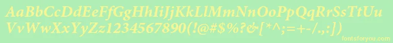 MinionproBolditcapt Font – Yellow Fonts on Green Background