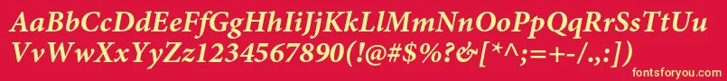 MinionproBolditcapt Font – Yellow Fonts on Red Background