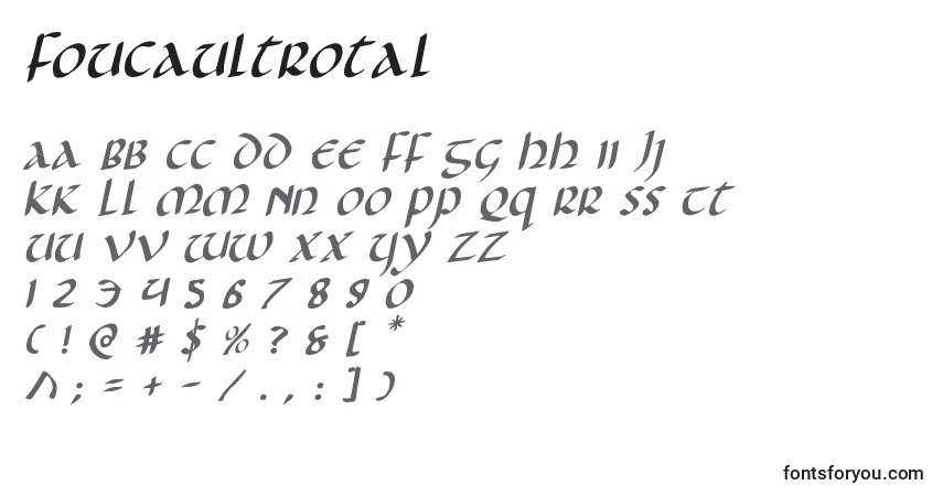 Foucaultrotal-fontti – aakkoset, numerot, erikoismerkit