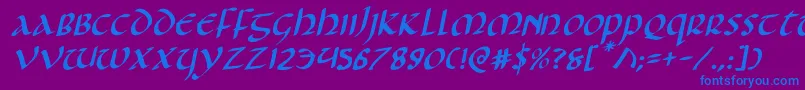 Foucaultrotal Font – Blue Fonts on Purple Background