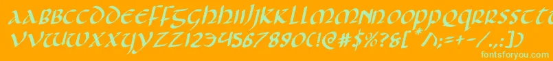 Foucaultrotal Font – Green Fonts on Orange Background