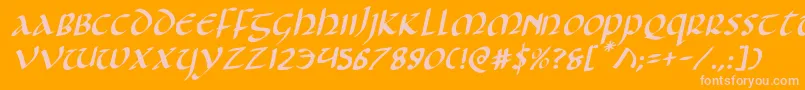 Foucaultrotal Font – Pink Fonts on Orange Background