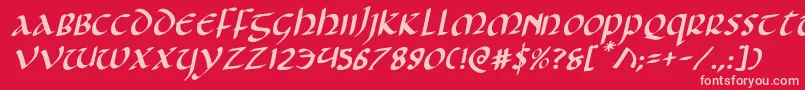 Foucaultrotal Font – Pink Fonts on Red Background