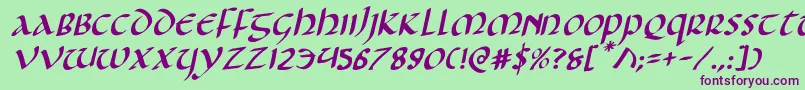 Foucaultrotal Font – Purple Fonts on Green Background