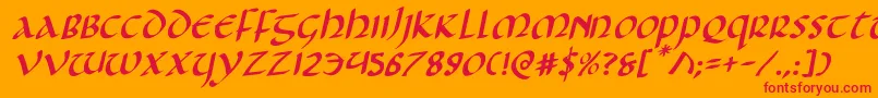Foucaultrotal Font – Red Fonts on Orange Background
