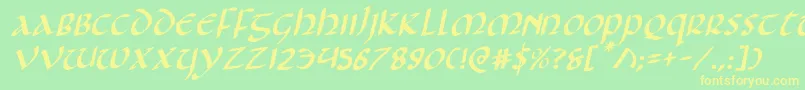 Foucaultrotal Font – Yellow Fonts on Green Background