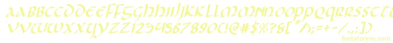 Foucaultrotal Font – Yellow Fonts on White Background