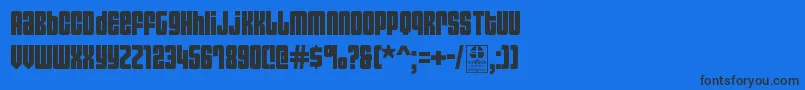AsecticaSimpleDemo Font – Black Fonts on Blue Background