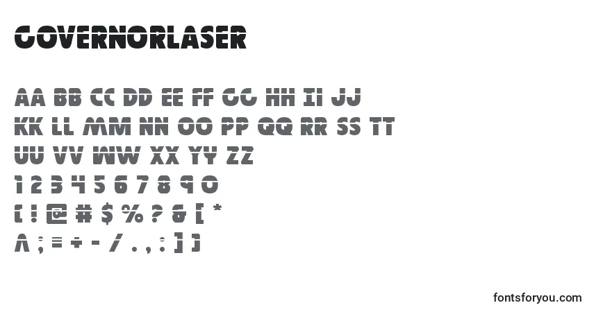 Шрифт Governorlaser – алфавит, цифры, специальные символы