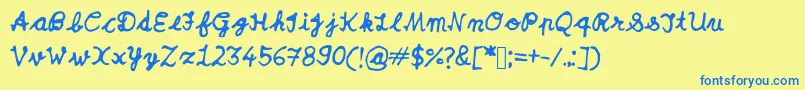 YashJaiswal Font – Blue Fonts on Yellow Background