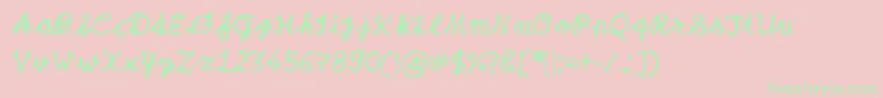 YashJaiswal Font – Green Fonts on Pink Background