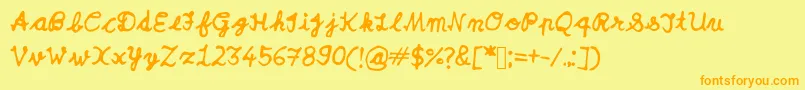 YashJaiswal Font – Orange Fonts on Yellow Background