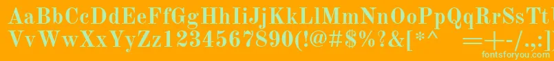 OldstandardBold Font – Green Fonts on Orange Background