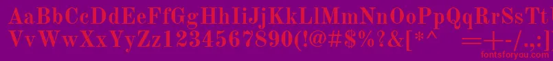 フォントOldstandardBold – 紫の背景に赤い文字