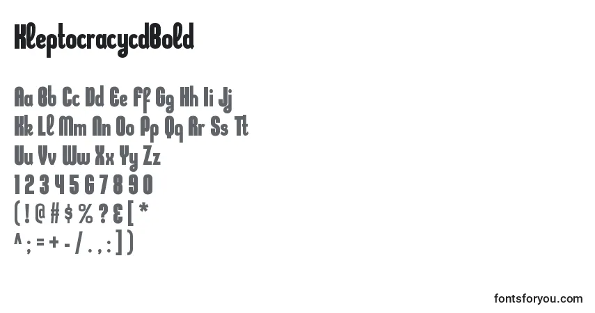 Czcionka KleptocracycdBold – alfabet, cyfry, specjalne znaki